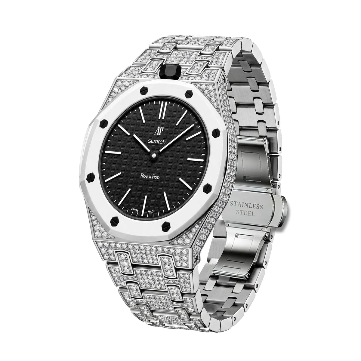 [Elara]Royal Oak Pop Exclusive Bioceramic Case & Bioceramic Strap Full Diamond