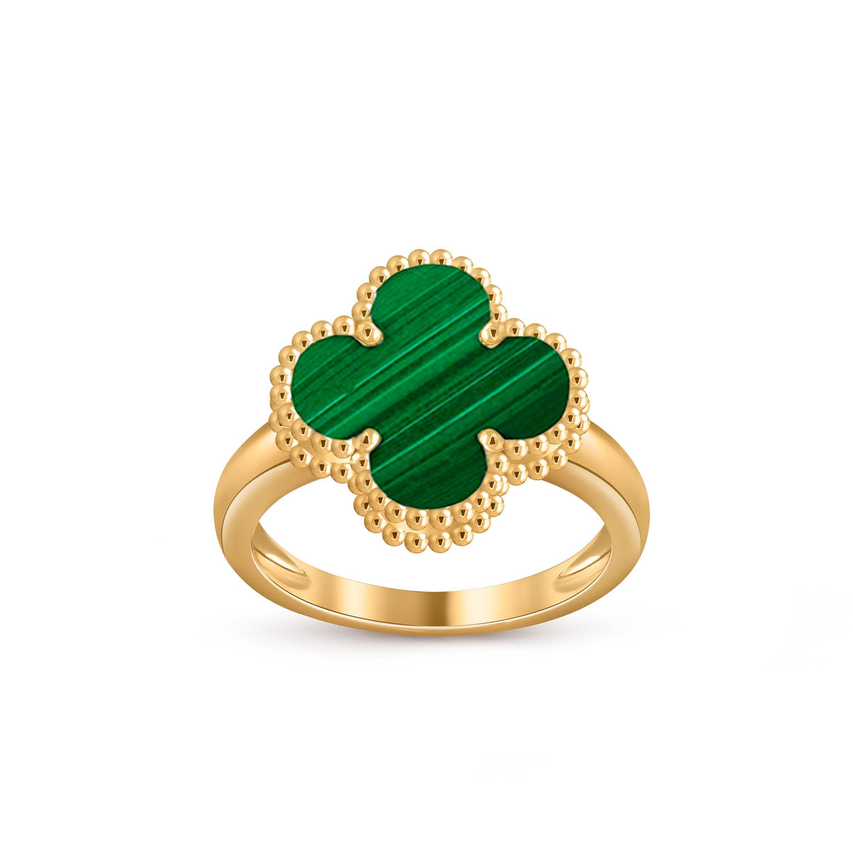[Elara]LUCKY CLOVER VINTAGE GOLD RING COLLECTION