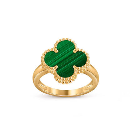 [Elara]LUCKY CLOVER VINTAGE GOLD RING COLLECTION