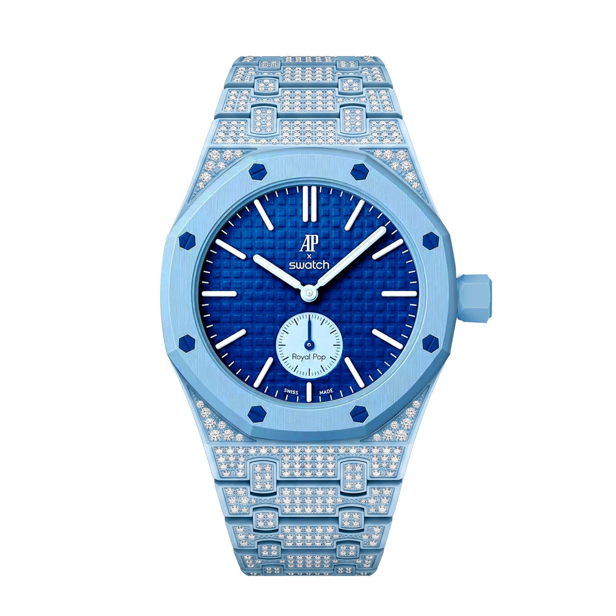 [Elara]Royal Oak Pop Exclusive Bioceramic Case & Bioceramic Strap Full Diamond