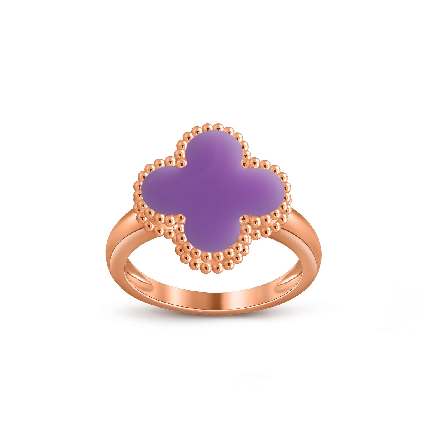 [Elara]LUCKY CLOVER VINTAGE ROSE GOLD RING COLLECTION