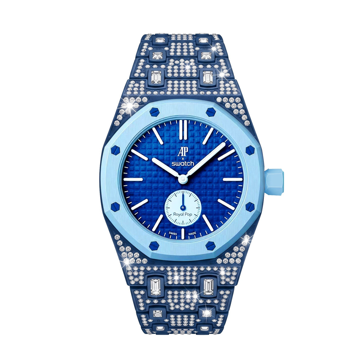 [Elara]Royal Oak Pop Exclusive Bioceramic Case & Bioceramic Strap Full Diamond
