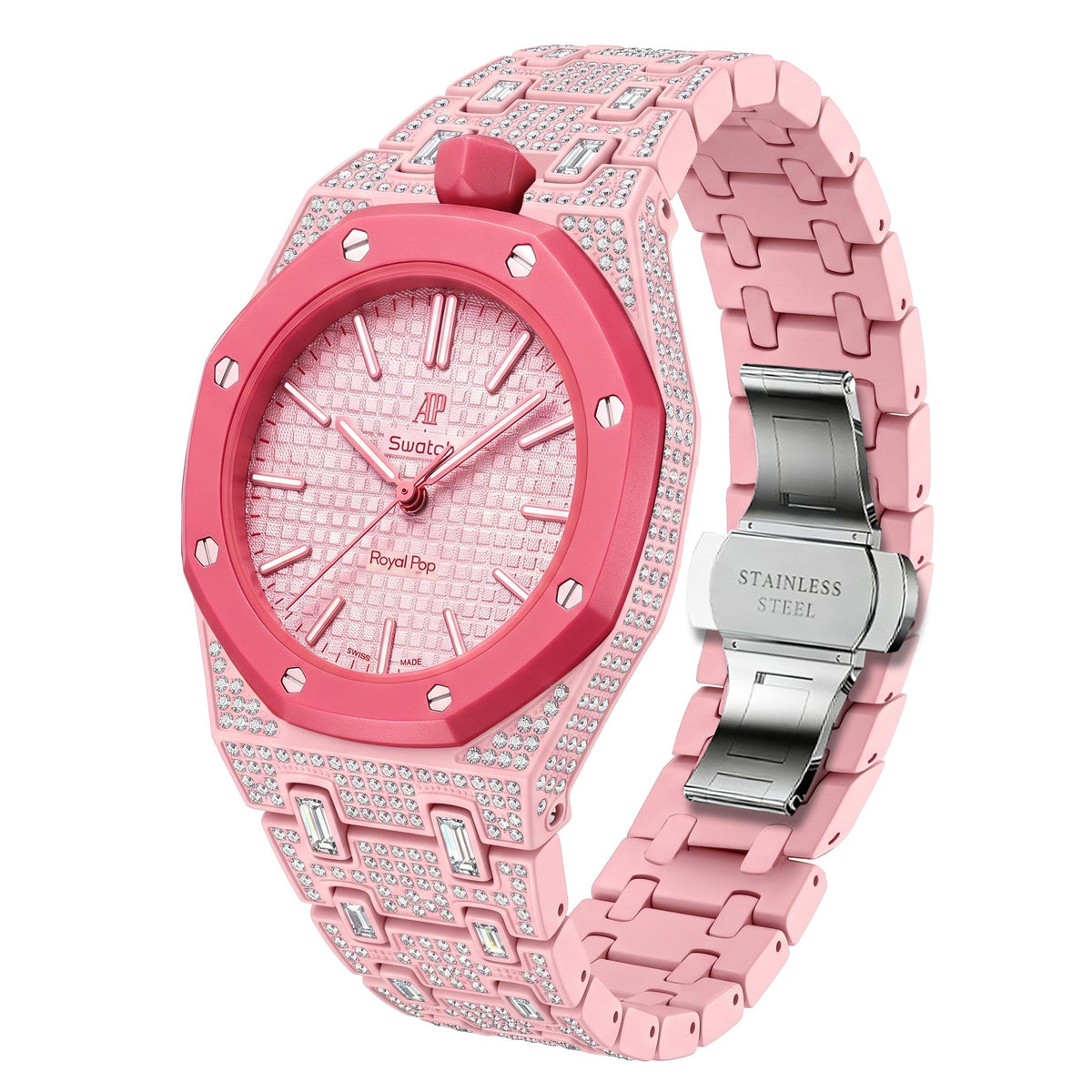 [Elara]Royal Oak Pop Exclusive Bioceramic Case & Bioceramic Strap Full Diamond