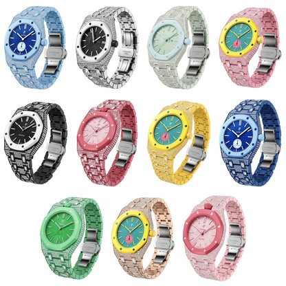[Elara]Royal Oak Pop Exclusive Bioceramic Case & Bioceramic Strap Full Diamond