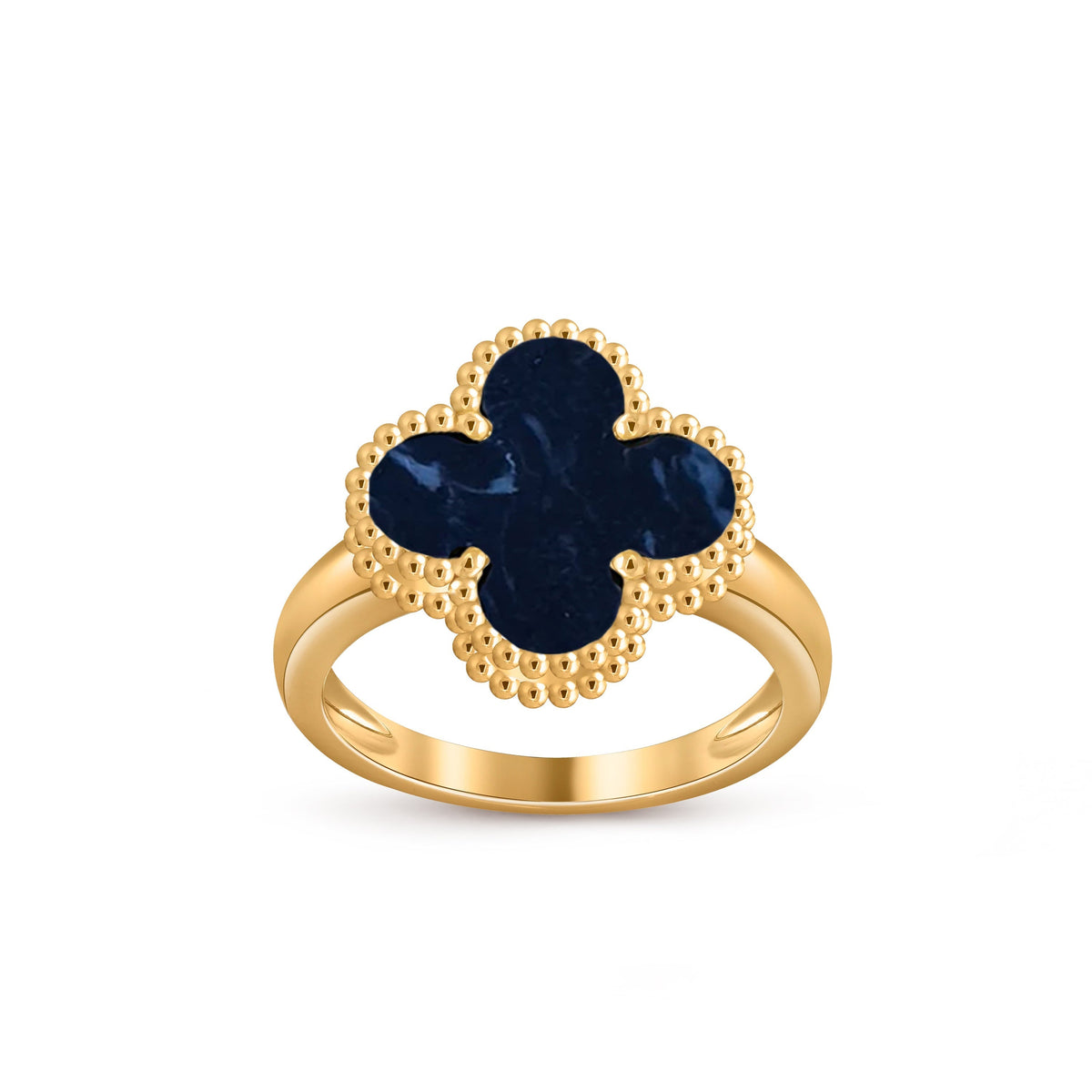 [Elara]LUCKY CLOVER VINTAGE GOLD RING COLLECTION