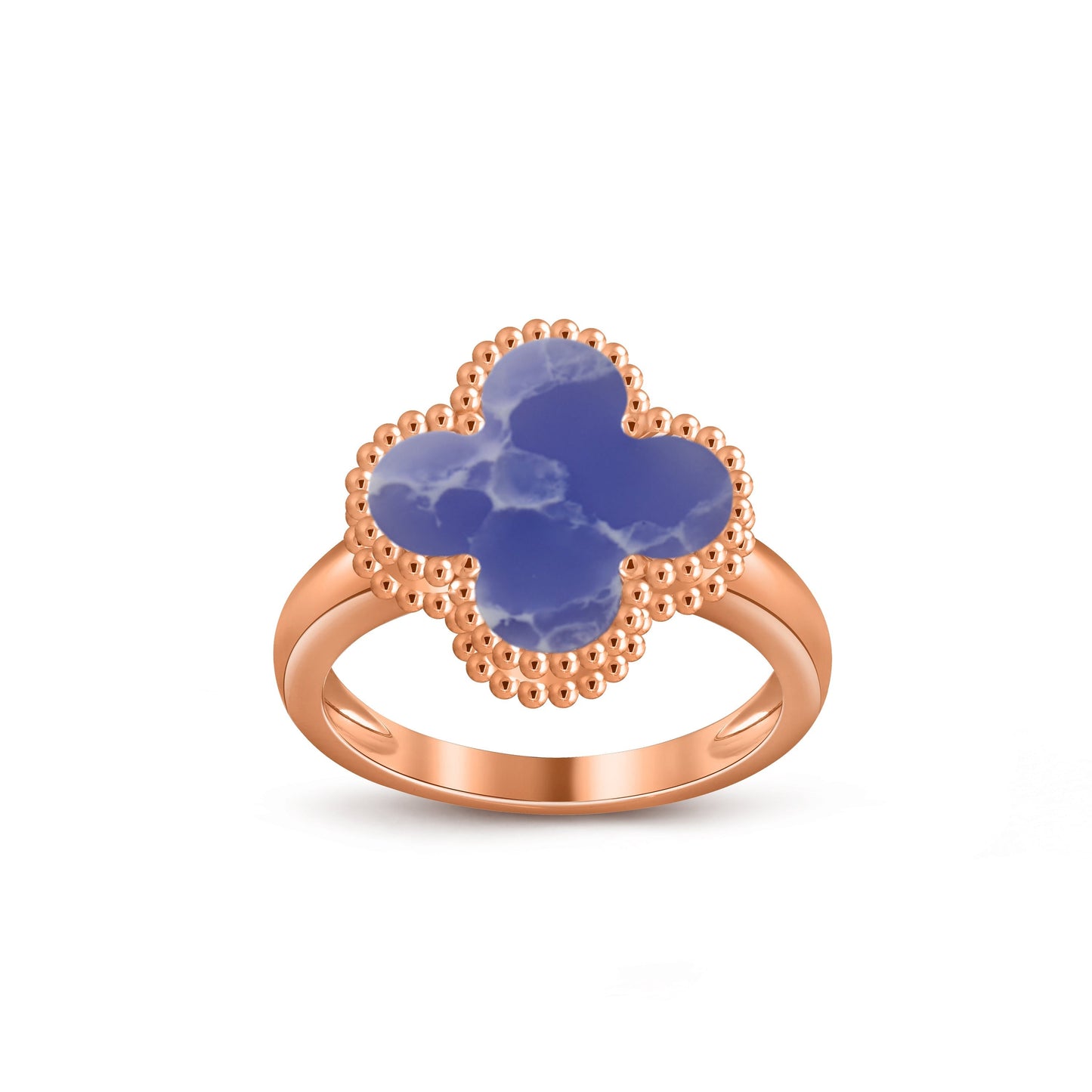 [Elara]LUCKY CLOVER VINTAGE ROSE GOLD RING COLLECTION
