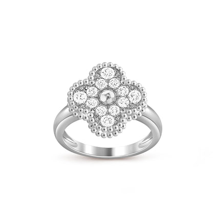 [Elara]LUCKY CLOVER VINTAGE WEISSGOLD-RINGKOLLEKTION