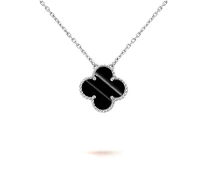 [Elara]15MM KLEEBLÜTEN-ANHÄNGERKETTE WEISSGOLD-KOLLEKTION