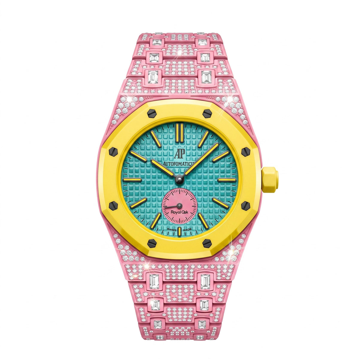 [Elara]Royal Oak Pop Exclusive Bioceramic Case & Bioceramic Strap Full Diamond