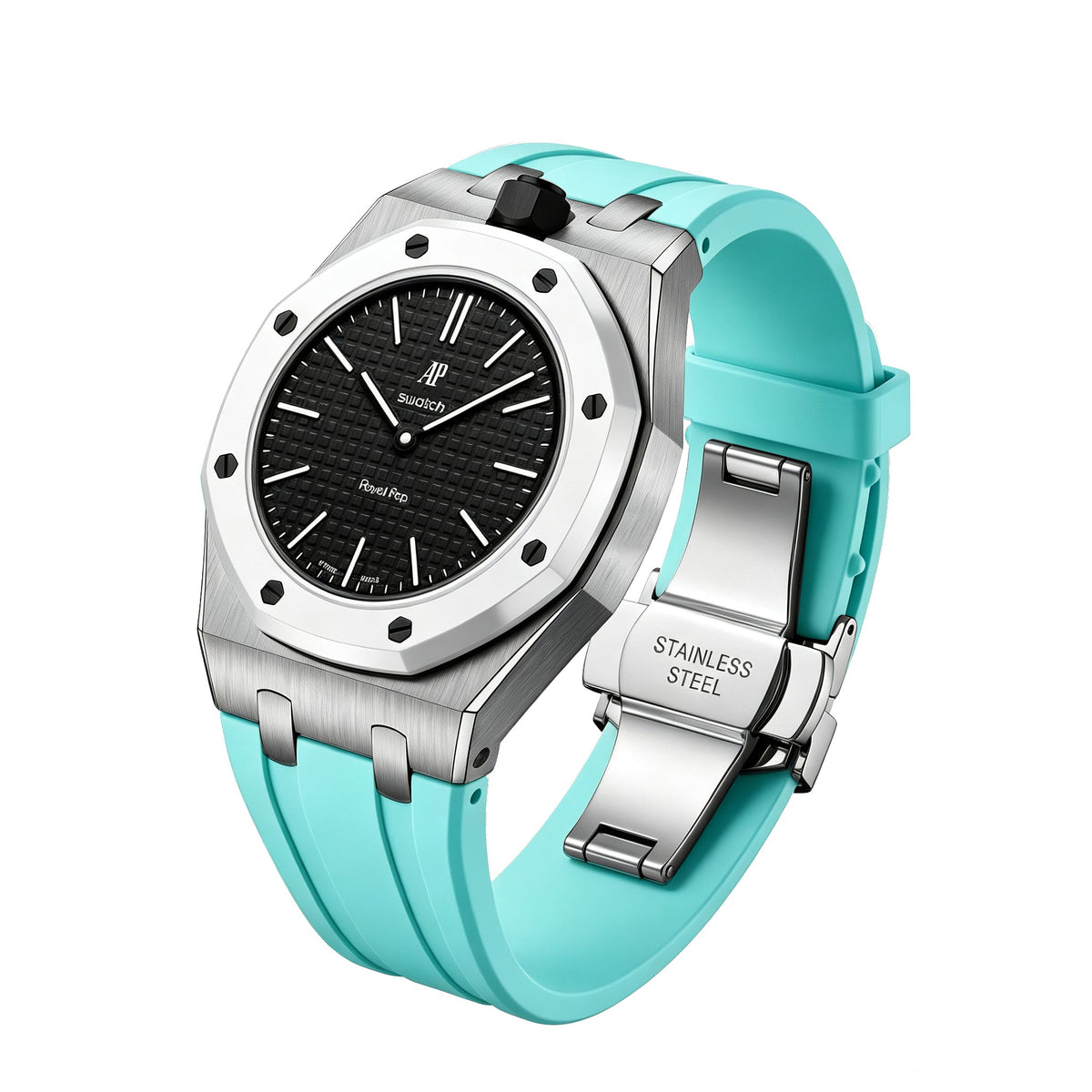 [Elara]Royal Oak Pop Exclusive Steel Case & Silicone Strap With Cradle