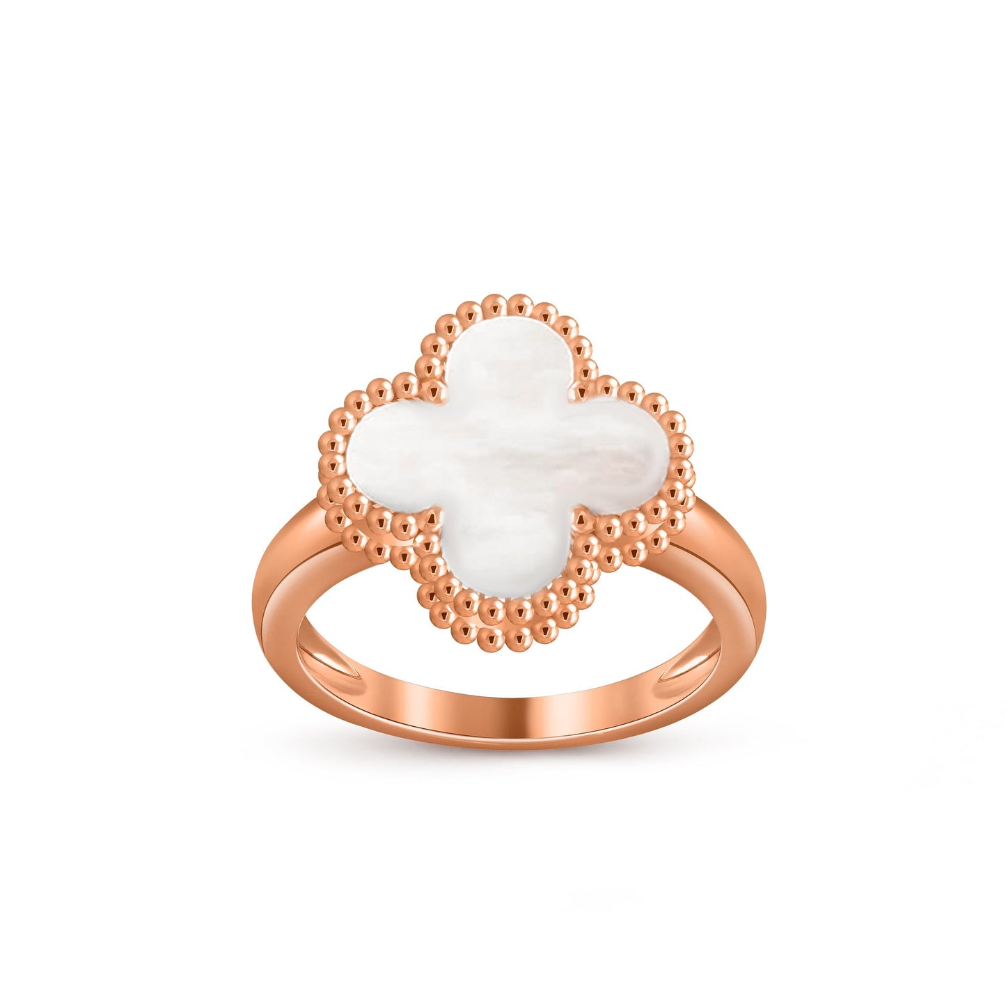 [Elara]LUCKY CLOVER VINTAGE ROSE GOLD RING COLLECTION