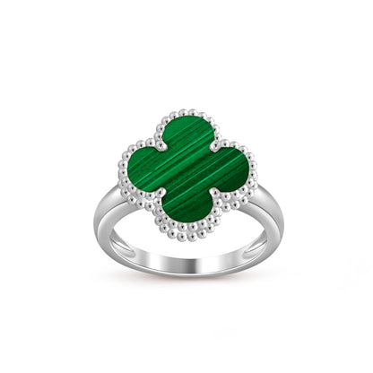 [Elara]LUCKY CLOVER VINTAGE WEISSGOLD-RINGKOLLEKTION