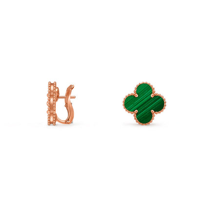 [Elara]15MM CLOVER FLOWER STUD EARRINGS ROSE GOLD COLLECTION