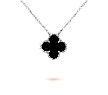 [Elara]15MM KLEEBLÜTEN-ANHÄNGERKETTE WEISSGOLD-KOLLEKTION