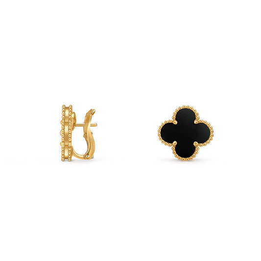 [Elara]15MM KLEEBLUMEN-OHRSTECKER VERGOLDET