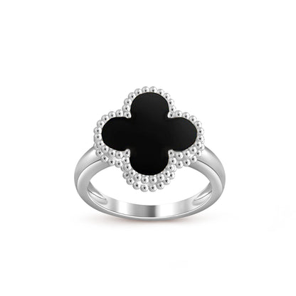 [Elara]LUCKY CLOVER VINTAGE WEISSGOLD-RINGKOLLEKTION