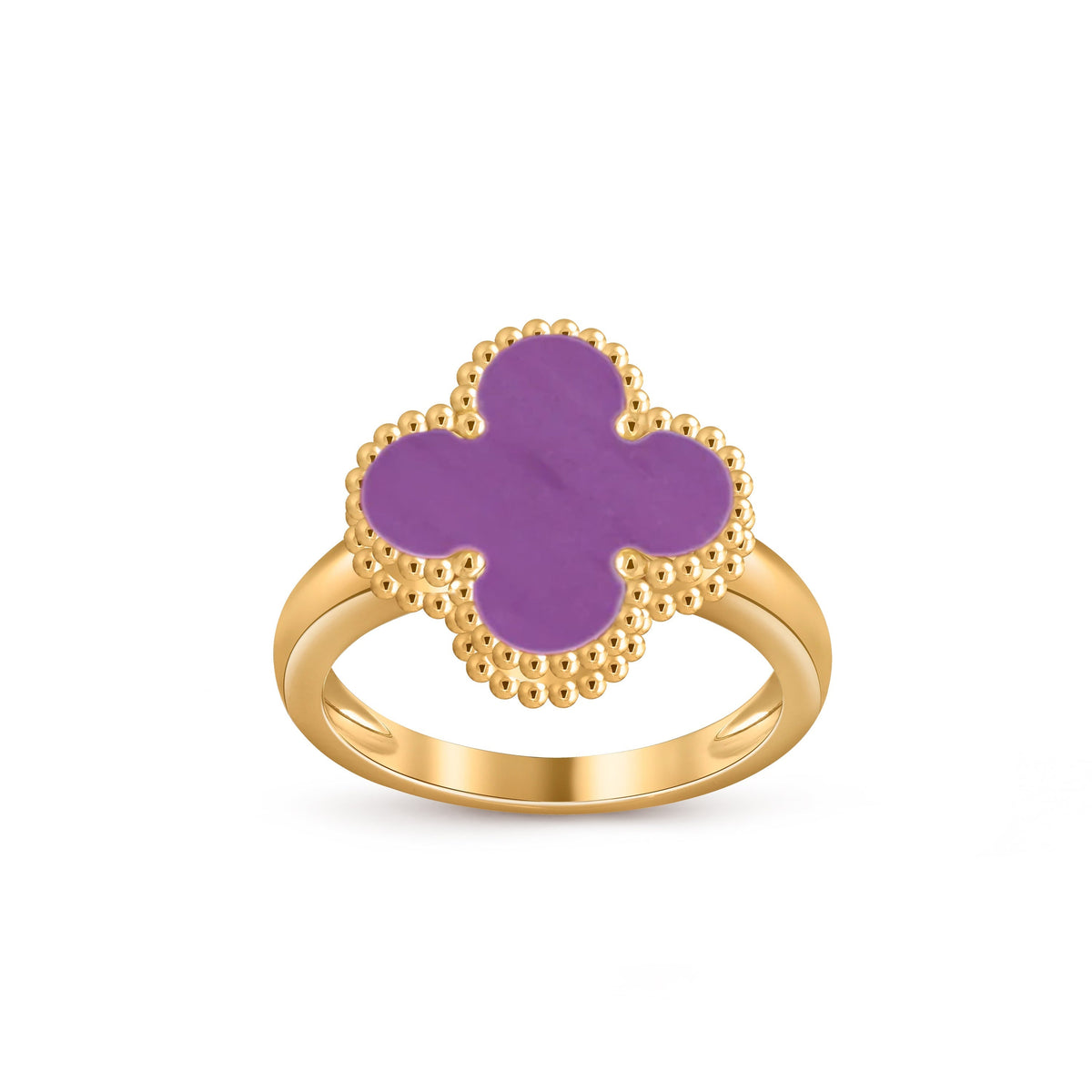 [Elara]LUCKY CLOVER VINTAGE GOLD RING COLLECTION