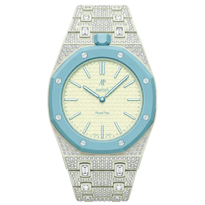 [Elara]Royal Oak Pop Exclusive Bioceramic Case & Bioceramic Strap Full Diamond