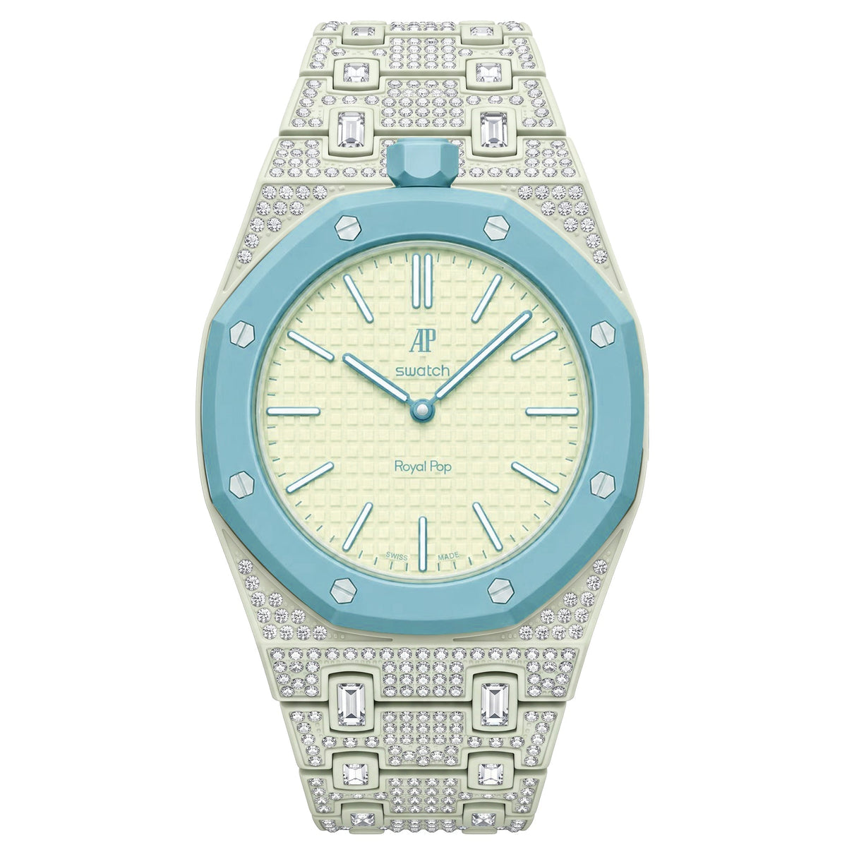 [Elara]Royal Oak Pop Exclusive Bioceramic Case & Bioceramic Strap Full Diamond