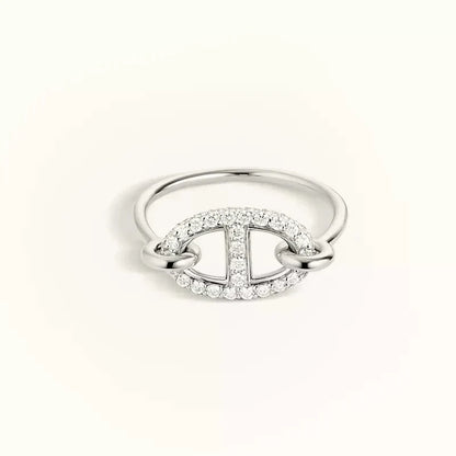 [Elara]RONDE SMALL SILVER DIAMOND RING