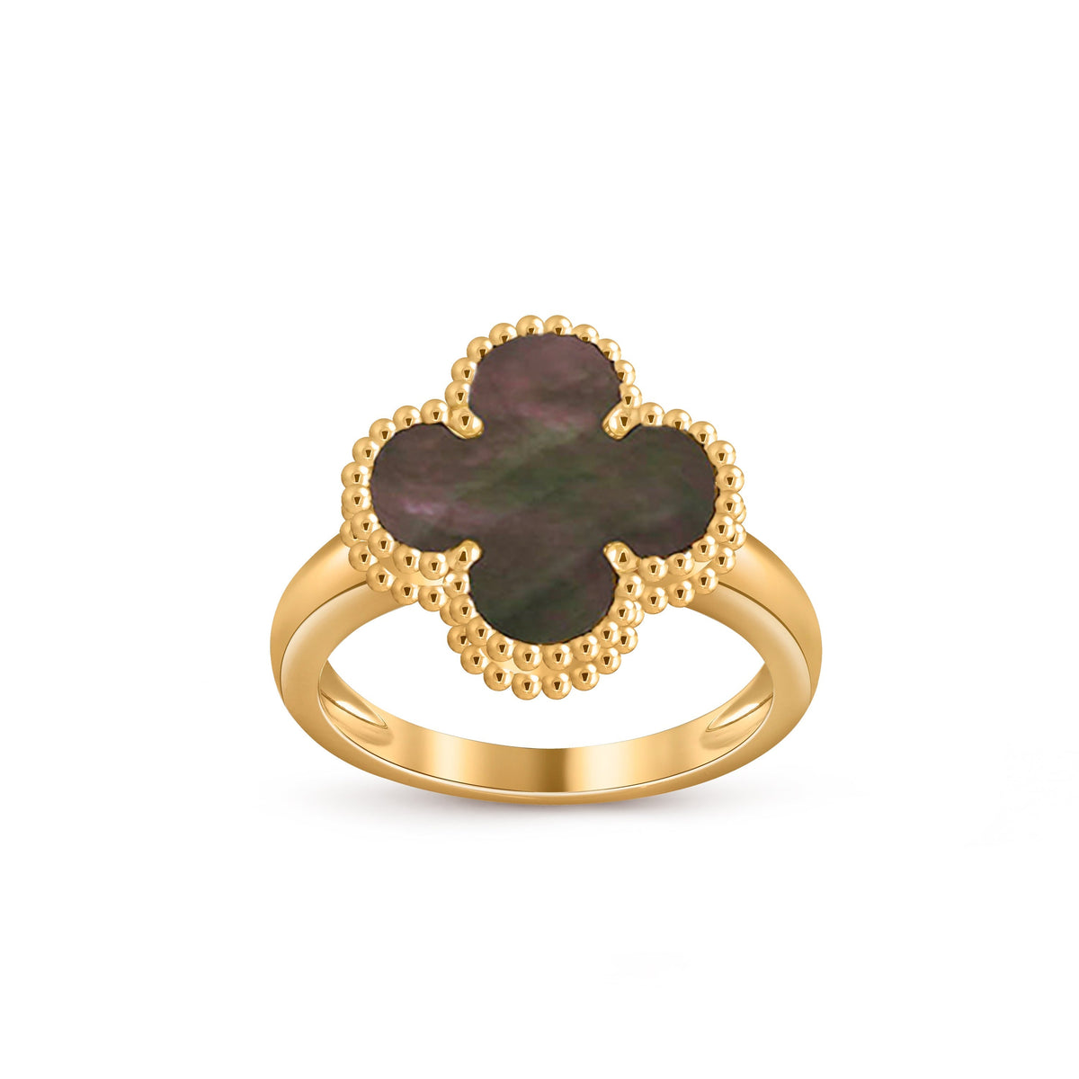 [Elara]LUCKY CLOVER VINTAGE GOLD RING COLLECTION