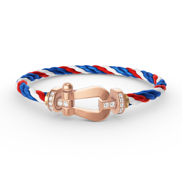 [Elara]GROSSES HUFEISEN HALBDELMANTE ARMBAND - ROSÉGOLD