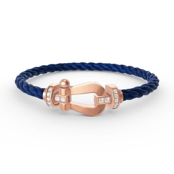[Elara]GROSSES HUFEISEN HALBDELMANTE ARMBAND - ROSÉGOLD