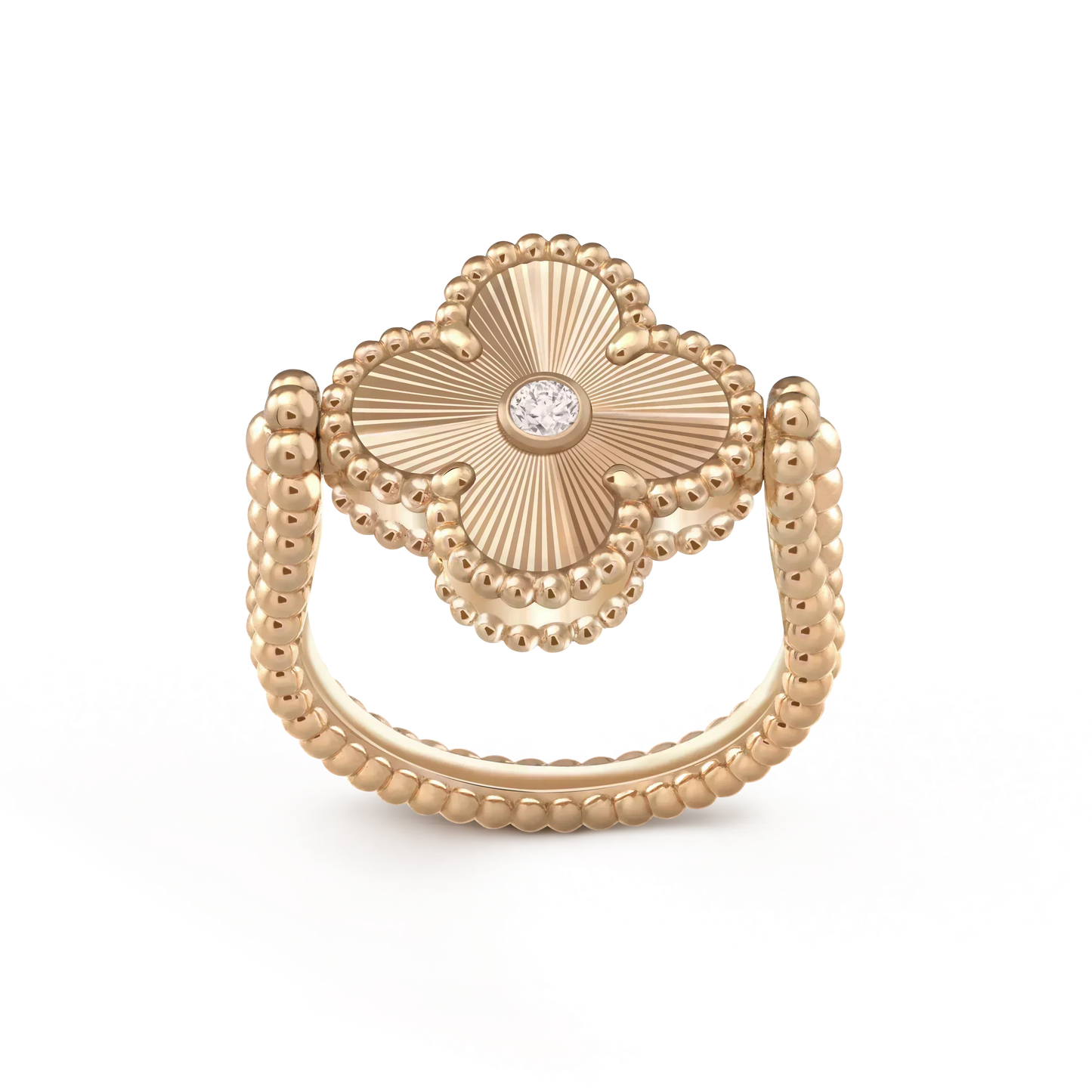 [Elara]LUCKY CLOVER GOLD REVERSIBLE RING