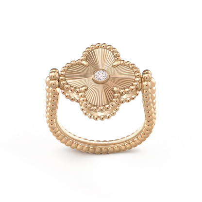 [Elara]LUCKY CLOVER GOLD REVERSIBLE RING