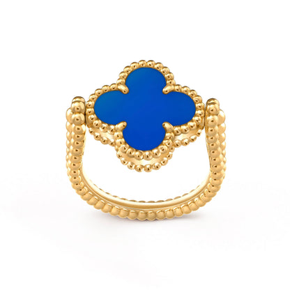 [Elara]LUCKY CLOVER GOLD REVERSIBLE RING