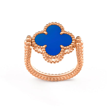 [Elara]LUCKY CLOVER ROSE GOLD REVERSIBLE RING