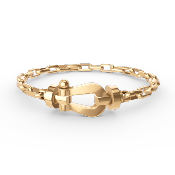 [Elara]FORCE LARGE HORSESHOE CLASP METAL BRACELET