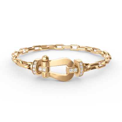 [Elara]FORCE LARGE HORSESHOE CLASP METAL BRACELET