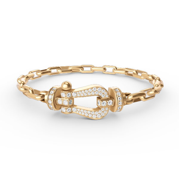 [Elara]FORCE LARGE HORSESHOE CLASP METAL BRACELET