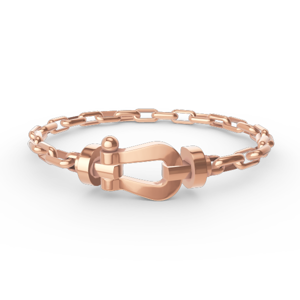 [Elara]FORCE LARGE HORSESHOE CLASP METAL BRACELET