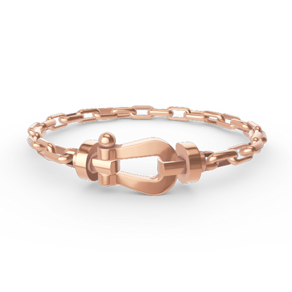 [Elara]FORCE LARGE HORSESHOE CLASP METAL BRACELET