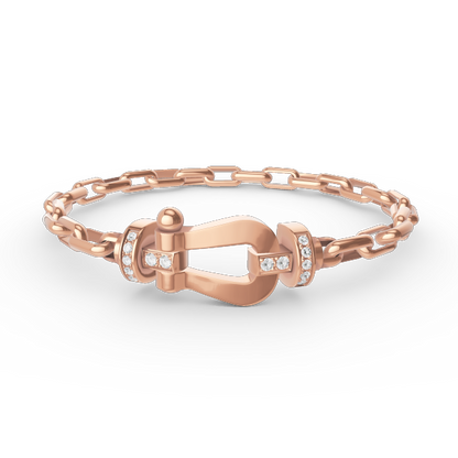 [Elara]FORCE LARGE HORSESHOE CLASP METAL BRACELET