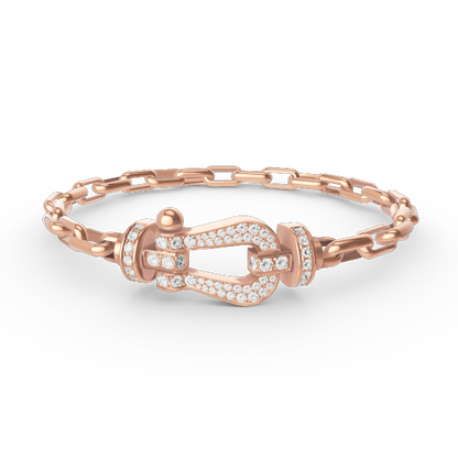 [Elara]FORCE LARGE HORSESHOE CLASP METAL BRACELET