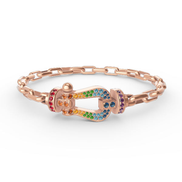 [Elara]FORCE LARGE HORSESHOE CLASP METAL BRACELET