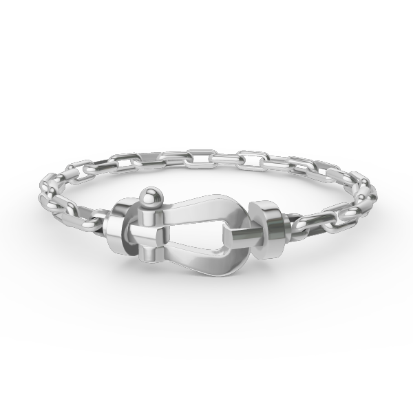 [Elara]FORCE LARGE HORSESHOE CLASP METAL BRACELET