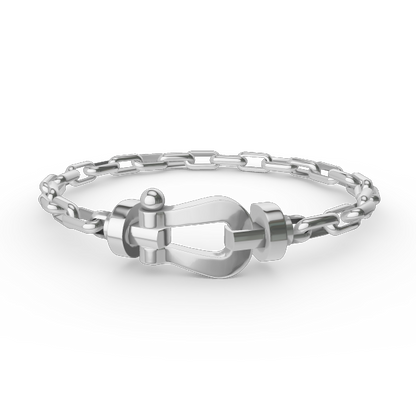 [Elara]FORCE LARGE HORSESHOE CLASP METAL BRACELET