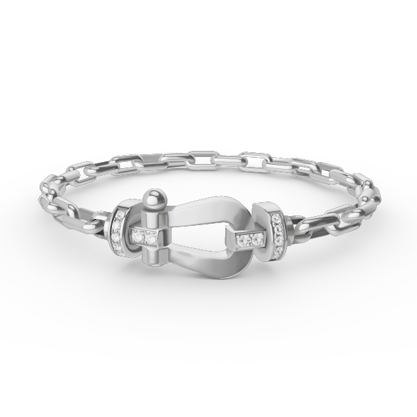 [Elara]FORCE LARGE HORSESHOE CLASP METAL BRACELET