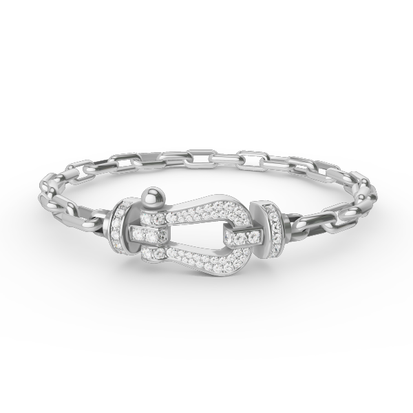 [Elara]FORCE LARGE HORSESHOE CLASP METAL BRACELET