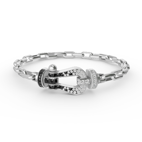 [Elara]FORCE LARGE HORSESHOE CLASP METAL BRACELET