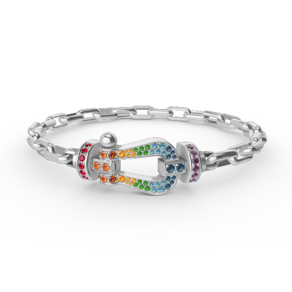 [Elara]FORCE LARGE HORSESHOE CLASP METAL BRACELET