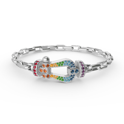 [Elara]FORCE LARGE HORSESHOE CLASP METAL BRACELET