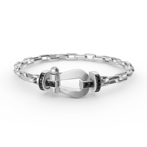 [Elara]FORCE LARGE HORSESHOE CLASP METAL BRACELET