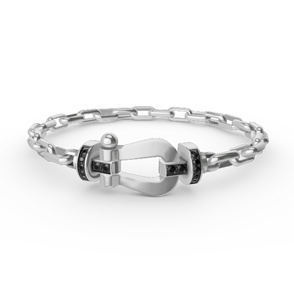 [Elara]FORCE LARGE HORSESHOE CLASP METAL BRACELET