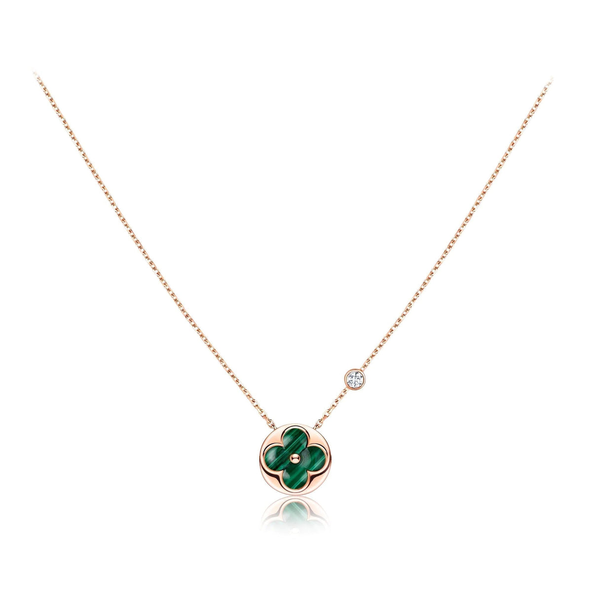 [Elara]SUN PEDANT ROSE GOLD 1 DIAMOND NECKLACE