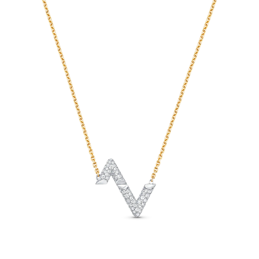 [Elara]VOLT SILVER DIAMOND PEDANT NECKLACE